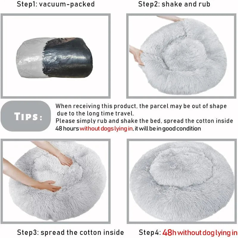 🐶 Cama Redonda Super Macia de Pelúcia para Cães e Gatos – Inverno Quentinho 🐱