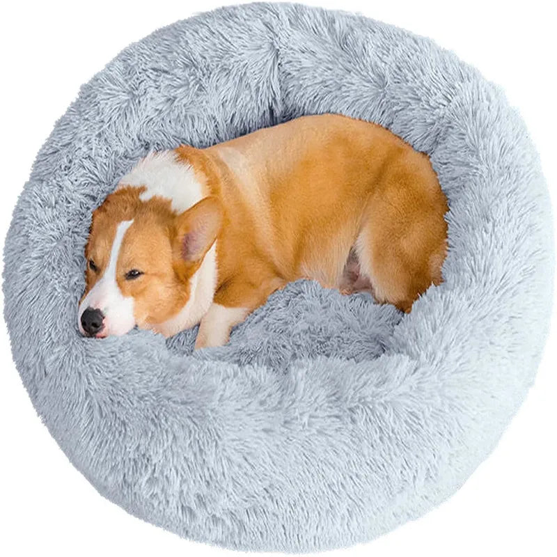 🐶 Cama Redonda Super Macia de Pelúcia para Cães e Gatos – Inverno Quentinho 🐱
